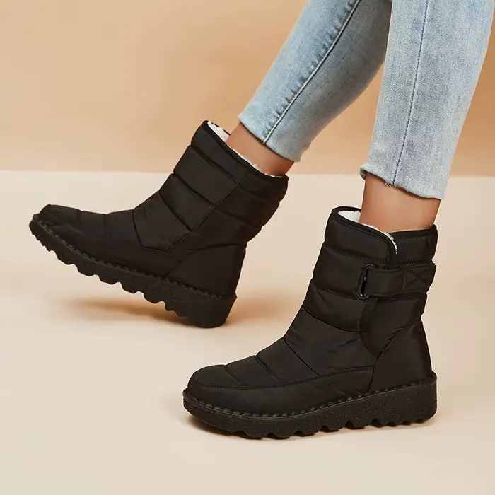 Bottes de neige rembourrées en coton imperméables pour femmes