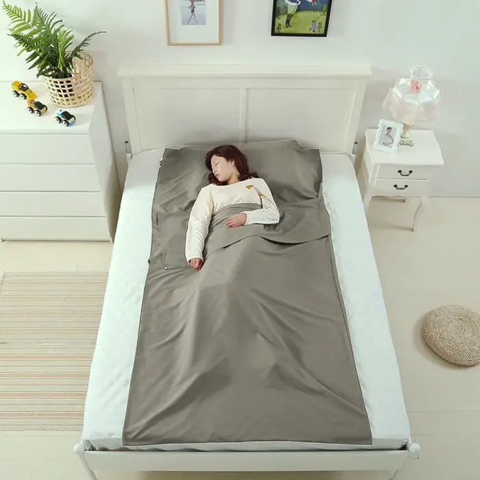 Housse de sac de couchage légère pour camping, hôtel et voyage en extérieur