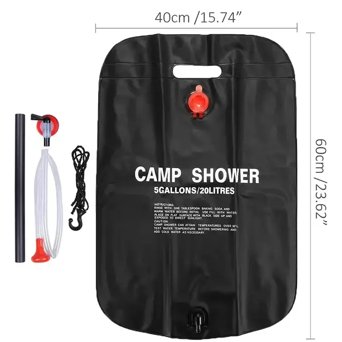 Sac de douche solaire pliable 20/40l