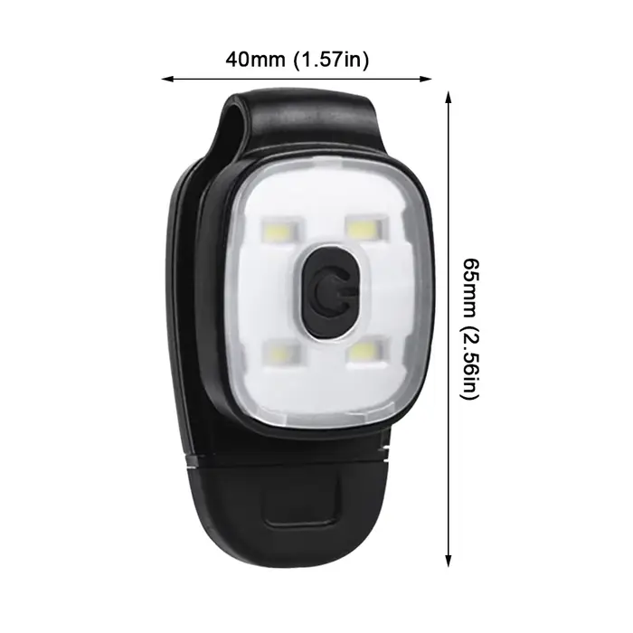 Lampe torche LED à clip, 4 modes d'éclairage, rechargeable par USB, lumière d'avertissement de sécur
