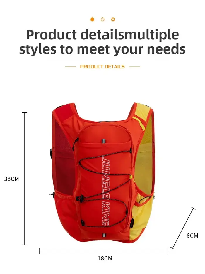JUNGLE KING Nouveau sac à dos de course sur sentier 15L sac d'hydratation léger sac à dos de sport de plein air pour Ultra Trail Run cyclisme randonnée