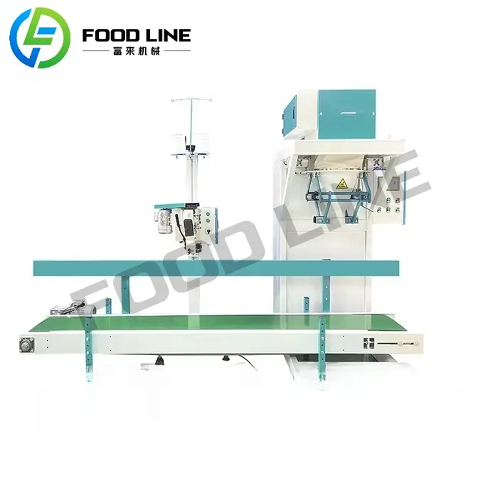 5kg-50kg granulaire riz haricots alimentation cacahuètes noix de cajou maïs Grain Triticale granulés pesant Machine de remplissage sac en plastique pour la nourriture