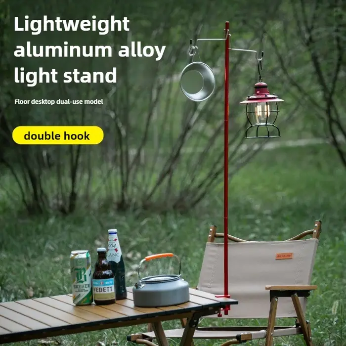 Support de lanterne de Camping ultraléger, cintre de lampe de Table Portable détachable, supports d'éclairage, équipement touristique en plein air