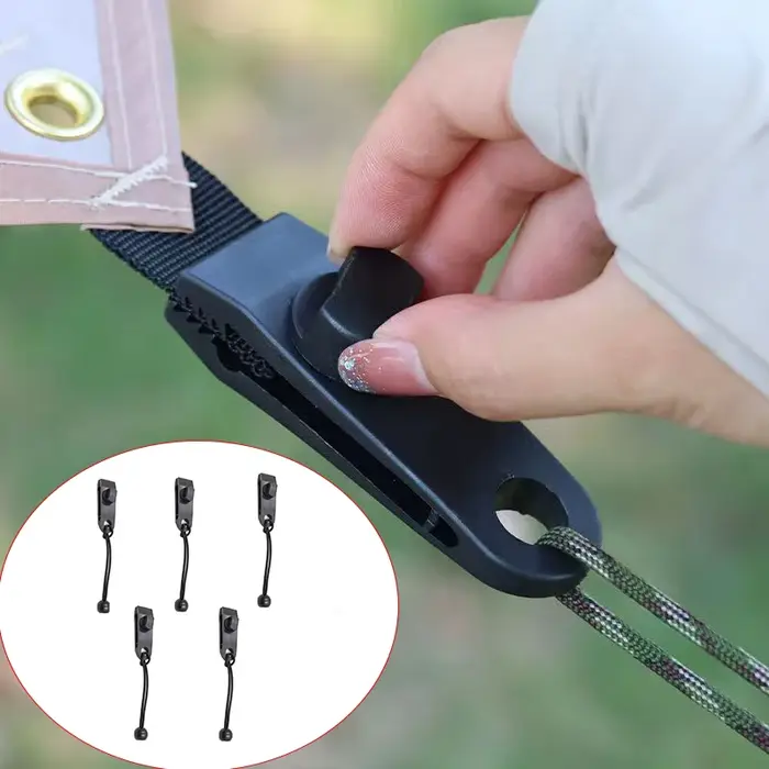 10 pièces/ensemble (5 clips de tente + 5 cordes de connexion) clips de tente pour le camping en plei