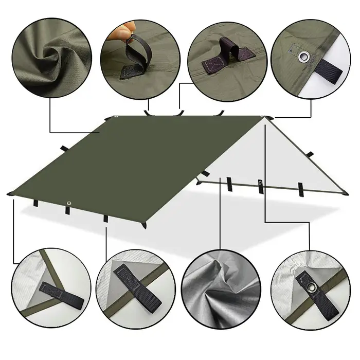 Bâche de survie imperméable à 19 points de suspension