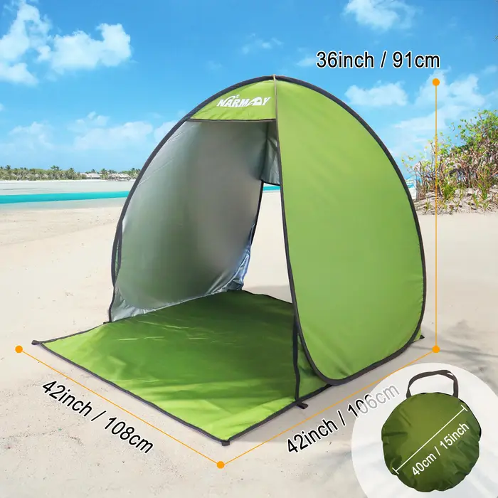 Tente de plage pop-up, abri pare-soleil résistant aux UV et étanche pour le Camping