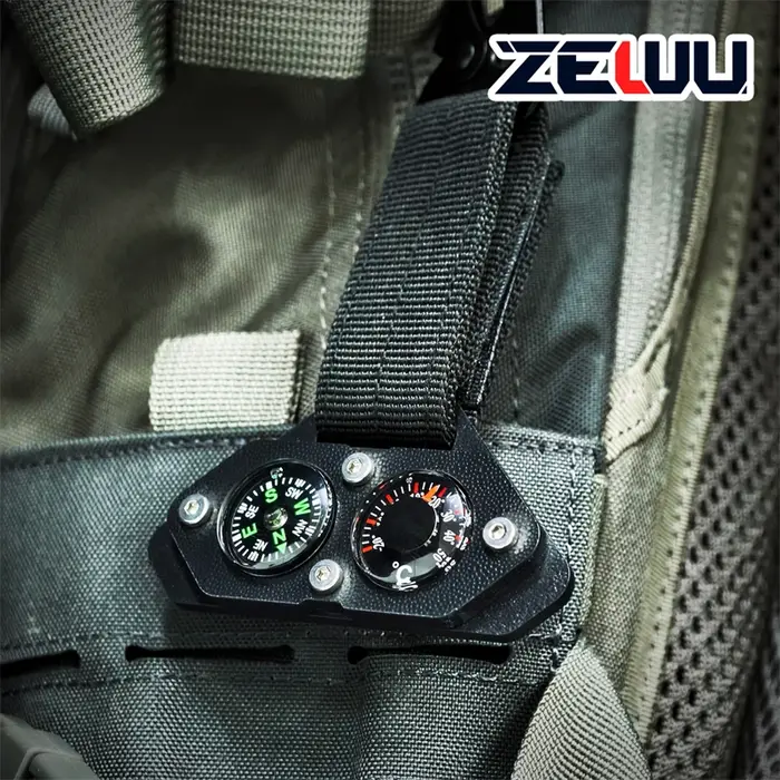Boussole thermomètre pendentif fonctionnel breloque porte-clés sac à dos accessoires EDC tactique voyage en plein air Camping outils