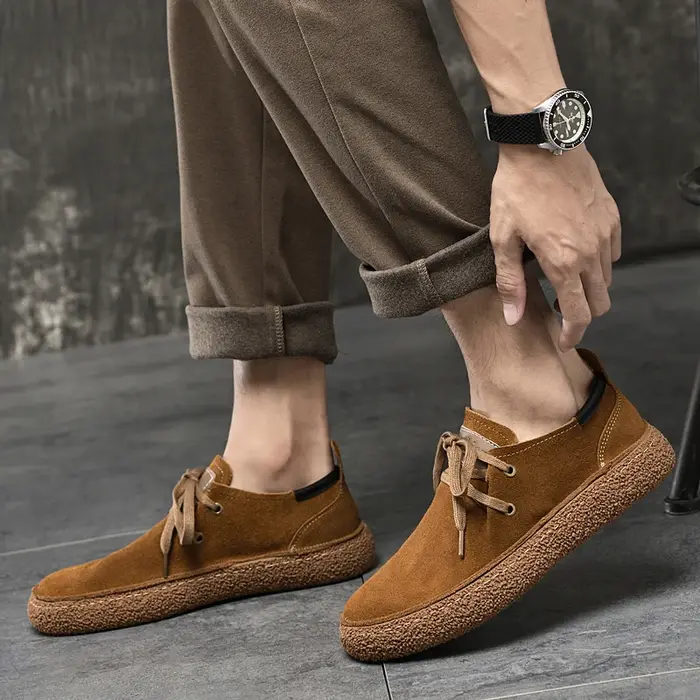 Baskets d'extérieur en cuir véritable Nubuck