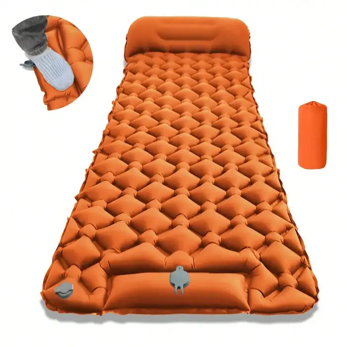 Matelas gonflable de camping avec oreillers