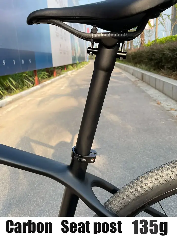 ELITAONE - Tige de selle de vélo entièrement en fibre de carbone - VTT / Vélo de route - 135g - Ultr