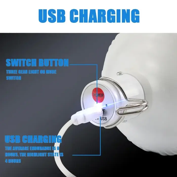 USB Rechargeable Camping lumières lumière LED lanterne Portable ampoule de secours lampe haute puissance tentes