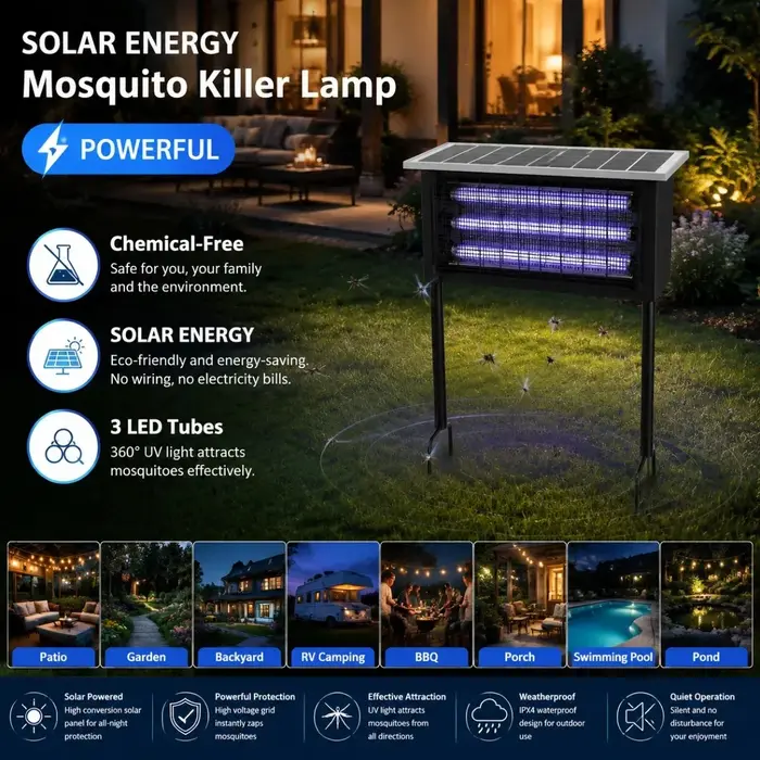 Lampe solaire anti-moustiques JOYINLED avec lumière