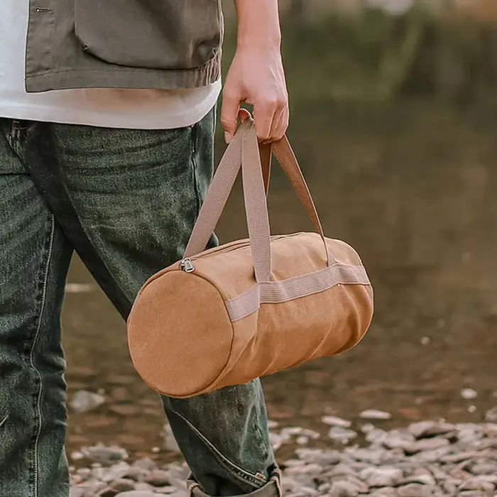 Sac de rangement pour outils de camping, grande capacité, sac cylindrique pour piquets de tente, sac léger pour clous de tente, sac porte-clous de sol pour le camping en plein air