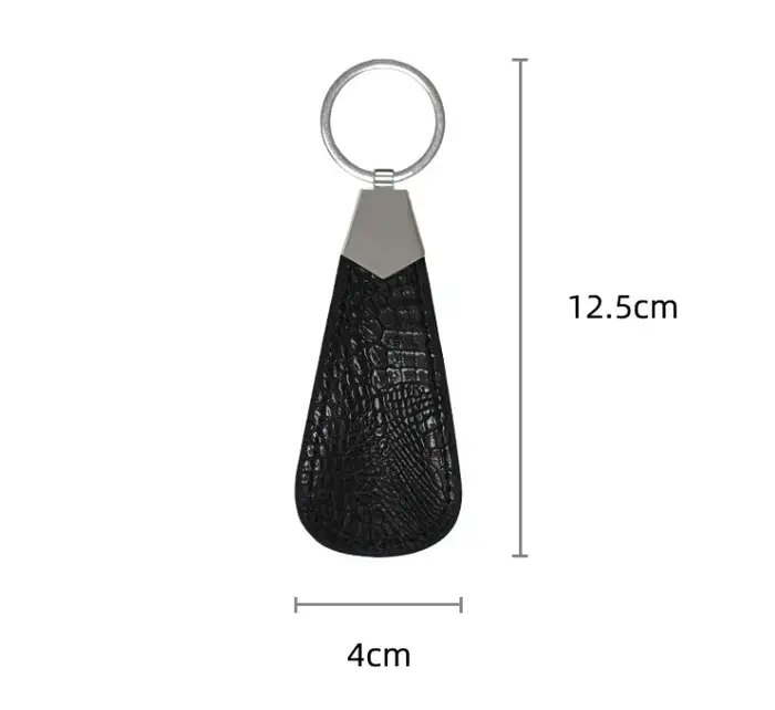 Chausse-pied en métal, Mini cornes à chaussures, lève-chaussures, Portable, de voyage, avec poignée en cuir, chausse-pied de déduction pour porte-clés