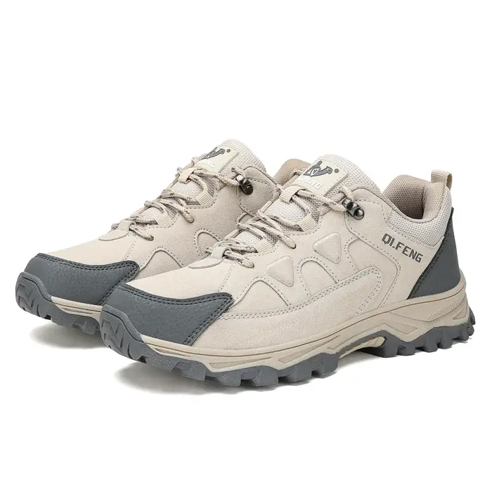 Chaussures de randonnée hiver rétro en cuir extérieur tout-terrain noir antidérapant Trail