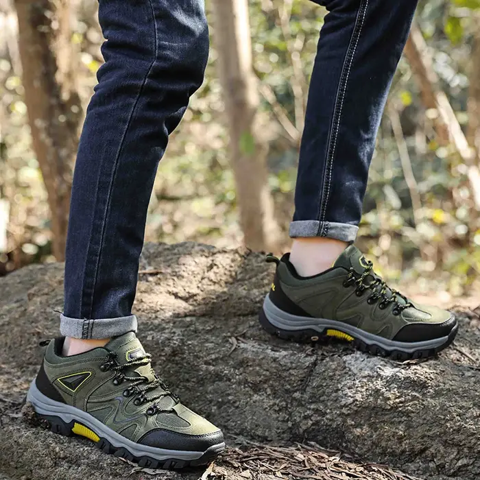 Chaussures de randonnée tout-terrain gris bleu pour hommes