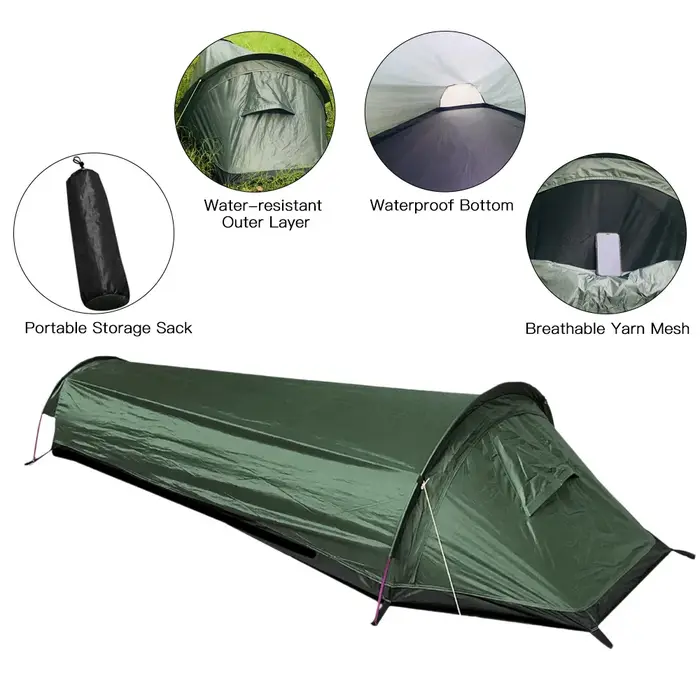 Tente de camping en plein air, sac de couchage, léger, simple, hypothèque