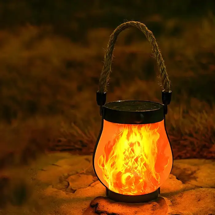 Lampe à flamme solaire USB Rechargeable Camping lumière suspendue cour décoration jardin lanterne