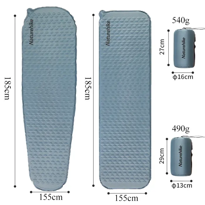 Naturerandonnée matelas pneumatique ultraléger pliant rapide auto-gonflant lit gonflable Portable ép