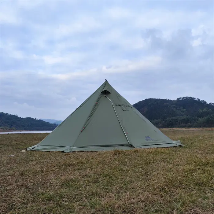 500PRO Tipi tente chaude avec poêle ignifuge Jack 5 ~ 8 personnes télescopes pour équipe familiale s