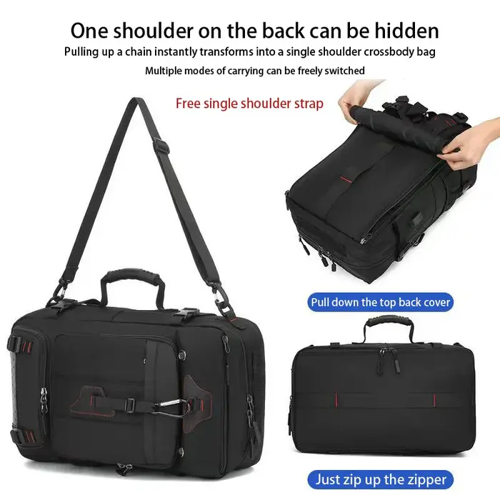 Sac à dos de voyage grande capacité, compartiment à bagages convertible avec compartiment à chaussures indépendant, compartiment pour ordinateur portable de 15,6 pouces