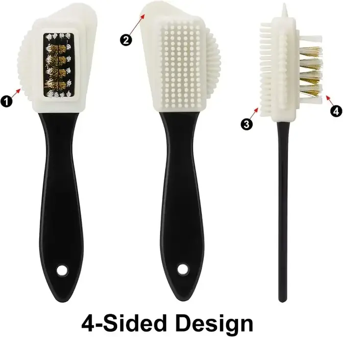 Brosse à chaussures de nettoyage à 3 côtés