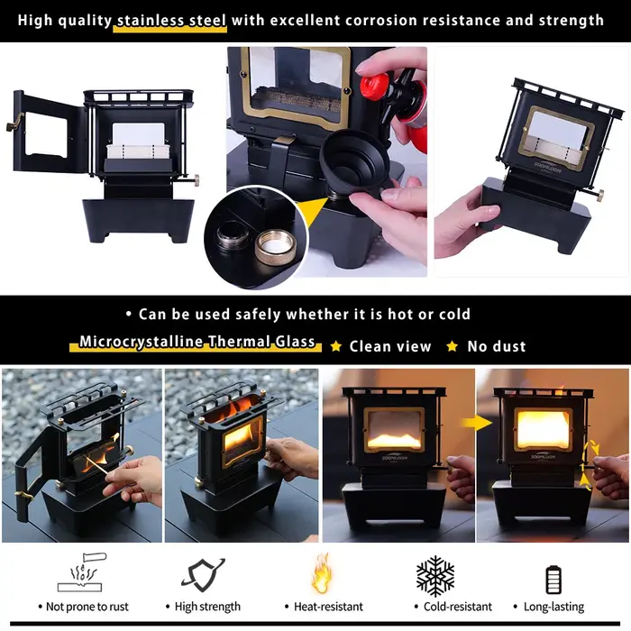 Soomloom rétro firedance huile lampe poêle multi-usages en plein air Portable Camping lanterne émotion lumières brûleur