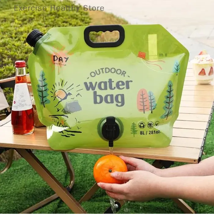 Sac de bière de Camping Portable 8L, seau d'eau potable pliable, récipient d'eau de grande capacité, sac d'eau léger de voyage en plein air