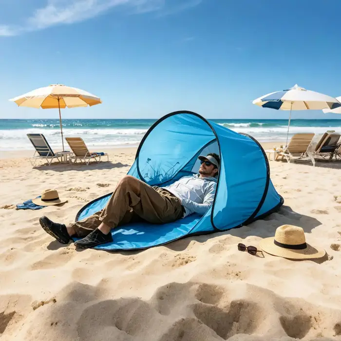Tente de plage automatique pop-up pour l'extérieur, protection solaire UV, tente de camping portable, tente de pêche et de pique-nique, tente pratique