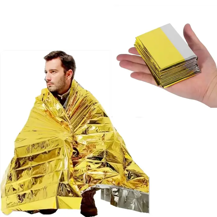 Couverture de survie d'urgence en argent doré pour l'extérieur