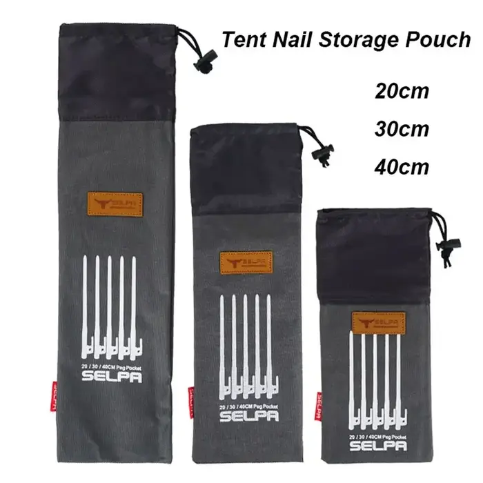 Poudres de piquets de tente multifonctions, 20 cm, 30 cm, 40cm, sac de rangement au sol, ULà vent, fournitures de camping en plein air