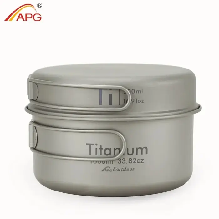 APG-Poêle en titane ultralégère pour camping en plein air, casserole en titane, ustensiles de cuisin