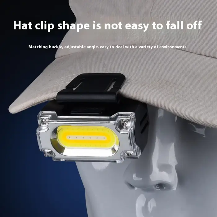 Phare de travail en plein air léger lampe à pince magnétique pour chapeau 6 Modes d'éclairage randonnée Camping pêche