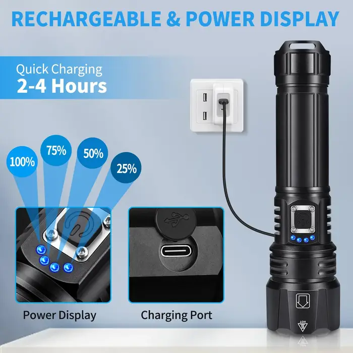 Lampes de poche rechargeables à haute luminosité