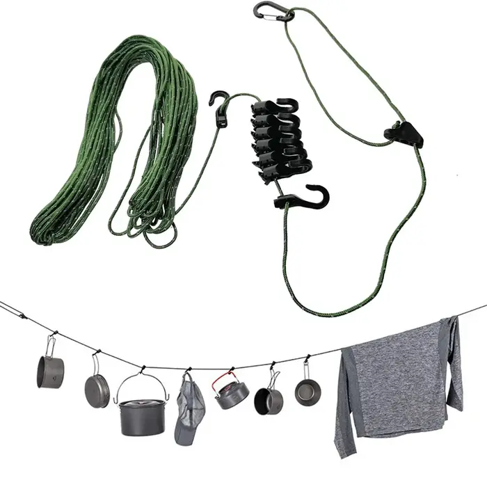 Corde à linge de Camping et de voyage, 3.5-5m, Portable et réglable, pour randonnée, hôtel, lavage d