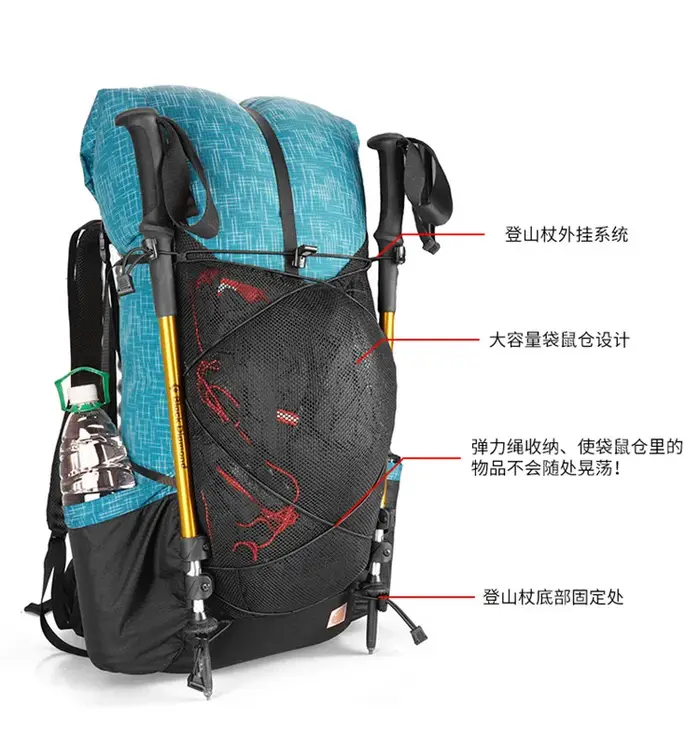 3F UL Gear sac à dos de randonnée résistant à l'eau sac de Camping léger voyage alpinisme sac à dos Trekking sacs à dos 40 + 16L