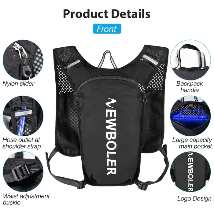 NEWBOLER – sac à dos de course sur sentier, gilet d'hydratation Ultra léger, Pack fonctionnel respirant pour Marathon, cyclisme, randonnée