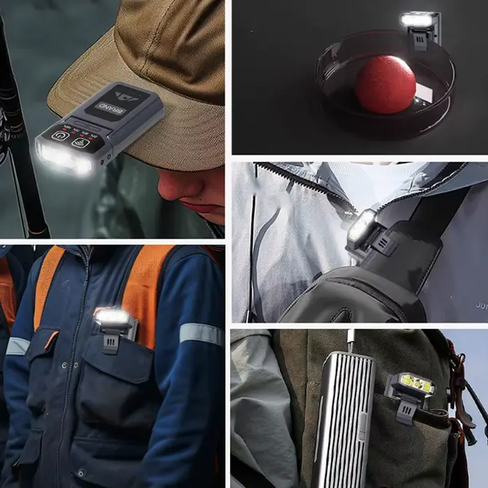 Lampe frontale LED à clipser sur casquette