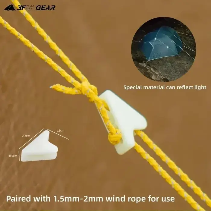 Corde réfléchissante pour tente d'extérieur 3F UL GEAR avec 10 boutons gratuits