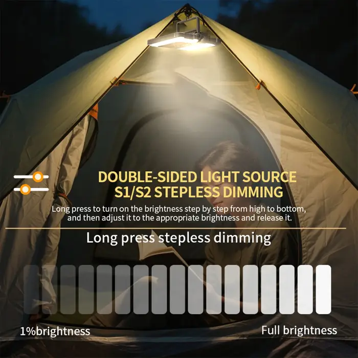 Lanterne de camping multifonctionnelle pliable avec 5 modes d'éclairage, lampe de camping étanche pour la randonnée en plein air