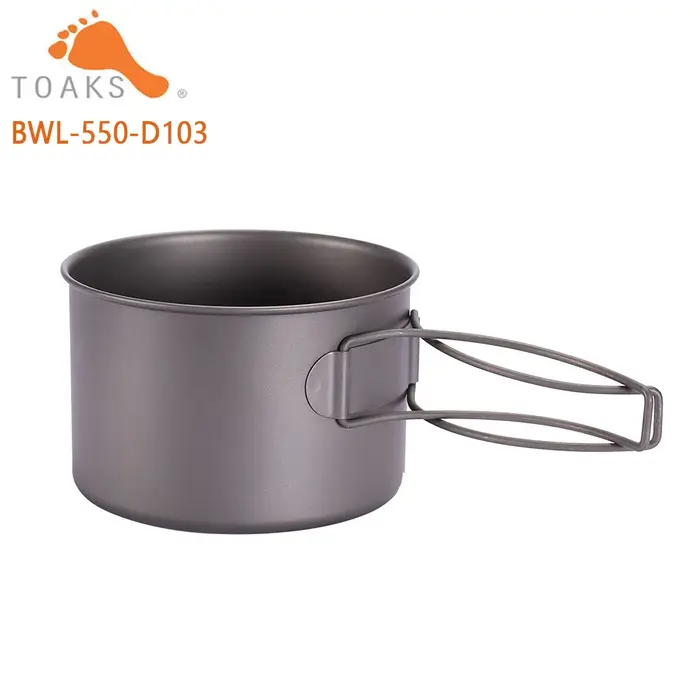 TOAKS – bol de Camping en titane avec poignée pliante, vaisselle légère et Portable de 550ml