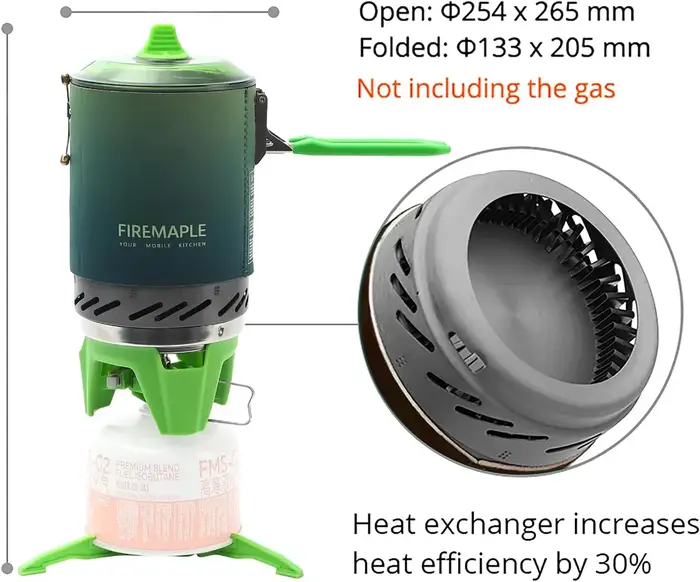 Système de cuisson Fire-Maple FMS-X2, poêle à gaz d'extérieur, brûleur, échangeur de chaleur Portabl