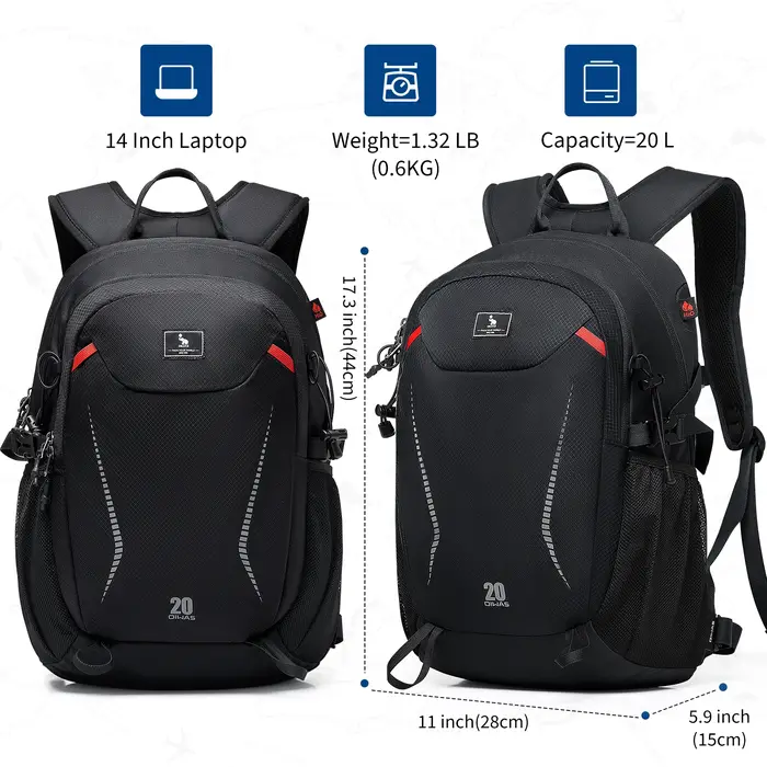 Sac à dos d'extérieur OIWAS 20L léger, imperméable, résistant à l'usure, adapté aux hommes et aux femmes pour les voyages sportifs