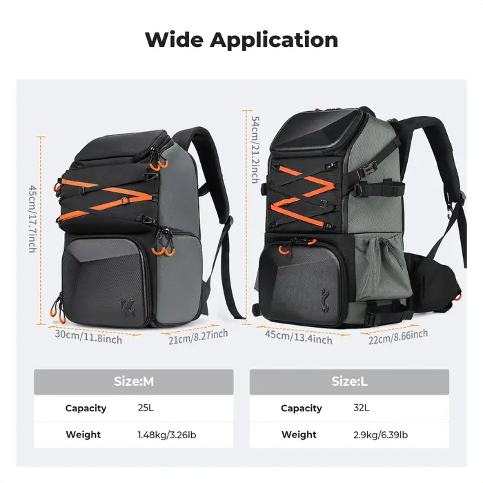 Sac à dos pour appareil photo K&F CONCEPT 25L pour Canon Sony DJI DSLR/SLR
