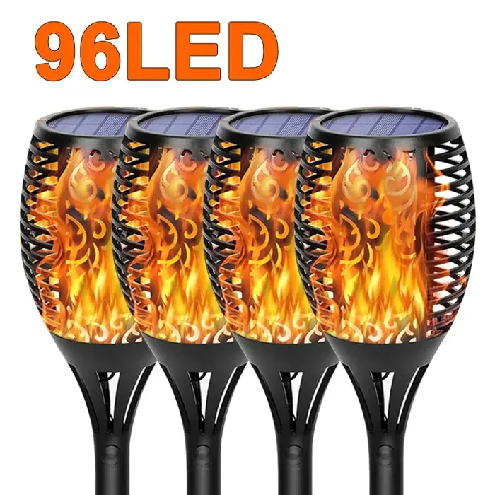 12/33/96LED s flamme solaire torche lumière scintillante étanche décoration de jardin extérieur pelouse chemin cour Patio lampadaire