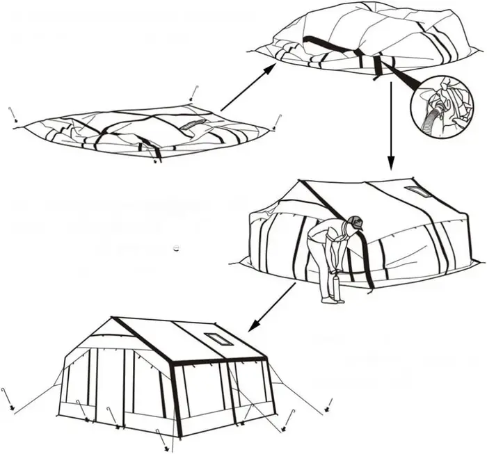 Tente gonflable de luxe de 17