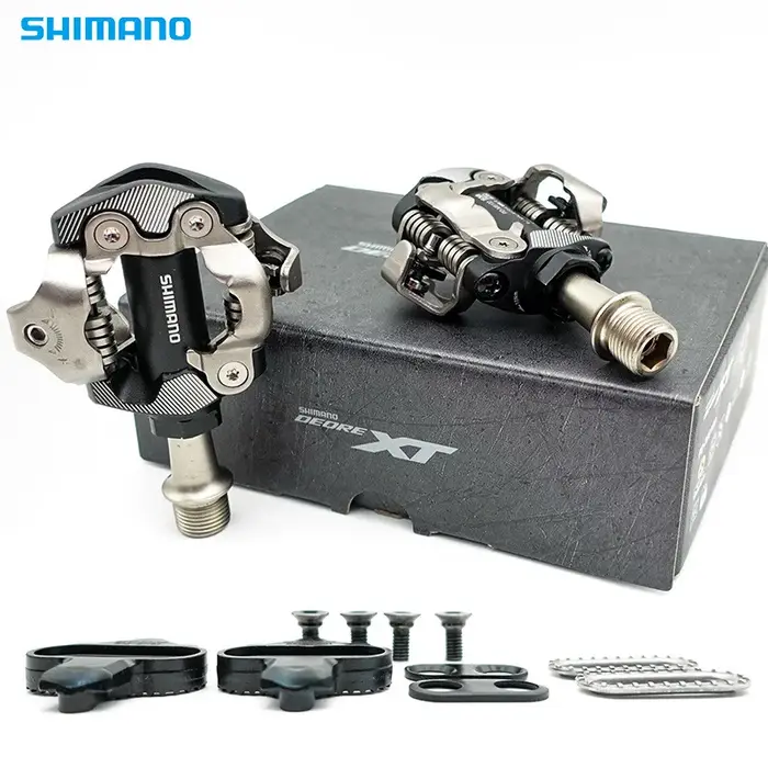 Pédales Shimano XT PD-M8100 XT SPD pour VTT avec caleçons SH51 et roulements étanches