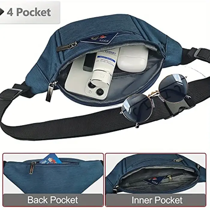 Sac banane unisexe, sac de ceinture pour voyage