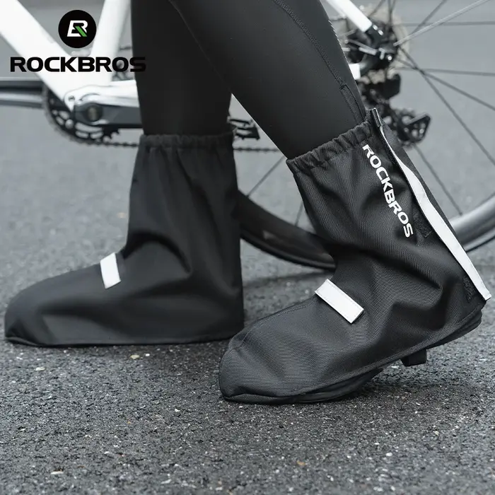 ROCKBROS couvre-chaussures cyclisme imperméable chaussures couverture 1 paire bottes de cyclisme couvre-chaussures coupe-vent équitation en plein air épais couvre-chaussures