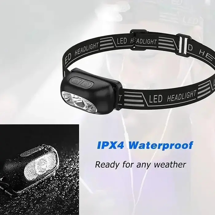 Lampe frontale à lumière forte, Portable, capteur LED, Rechargeable par USB, lanterne d'urgence pour Camping en plein air, pêche